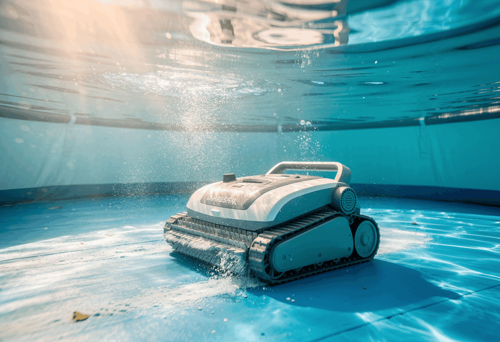 un robot piscine hors sol netoyyant la piscine