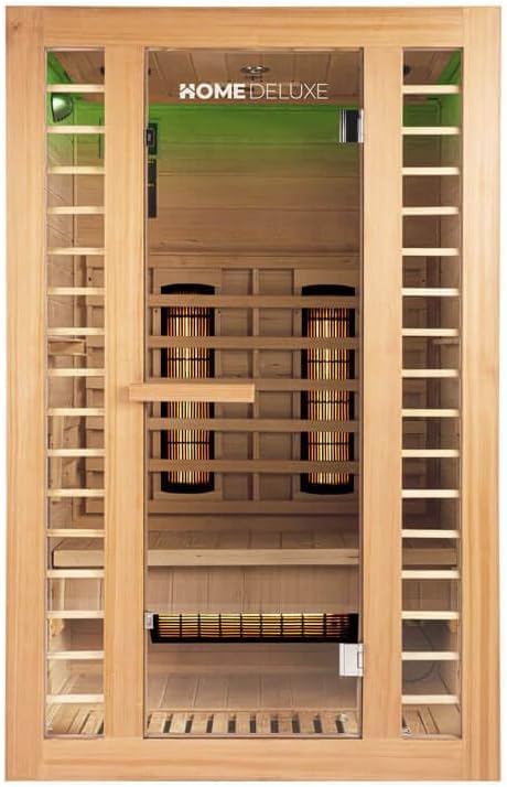 HOME DELUXE Redsun M Deluxe cabine sauna infrarouge bois Hemlock 2 places
