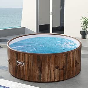Arebos spa gonflable rond Drop Stitch 180 cm 7 places jacuzzi extérieur
