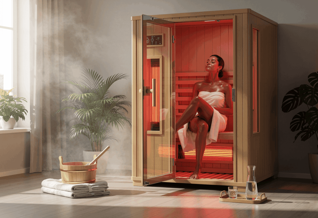 Personne profitant des bienfaits du sauna infrarouge