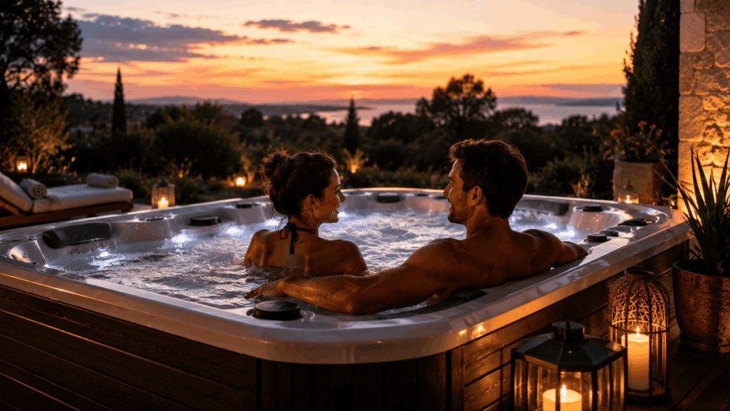 Personnes profitant du jacuzzi