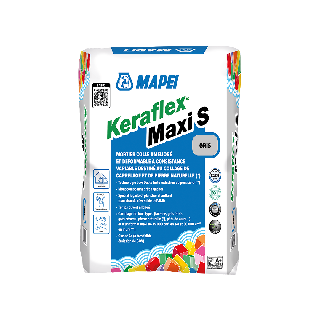 Mapei Keraflex Maxi S mortier-colle C2TE S1 margelle pierre naturelle