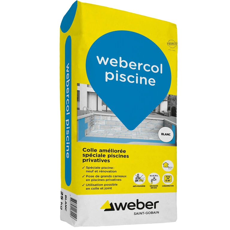 Weber Webercol Piscine mortier-colle C2S1 ET margelle piscine
