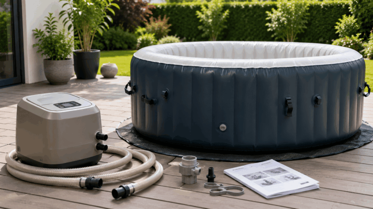 Le matériel nécessaire pour gonfler un spa gonflable (sans marque)
