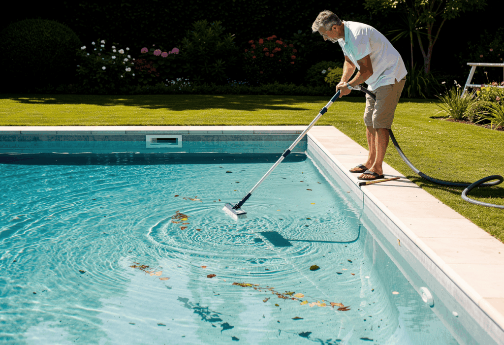 Nettoyage manuel du fond de la piscine
