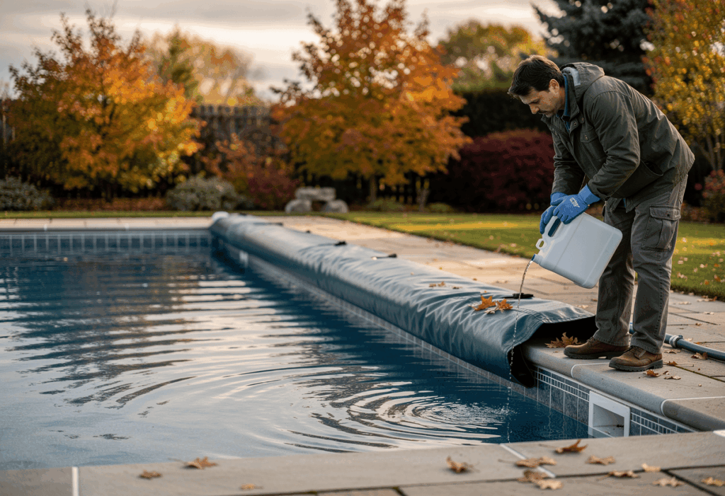 Préparation de la piscine pour l'hivernage