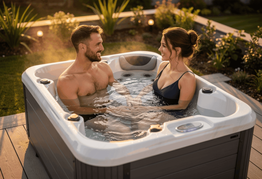 Un couple profitant d'un spa 2 places