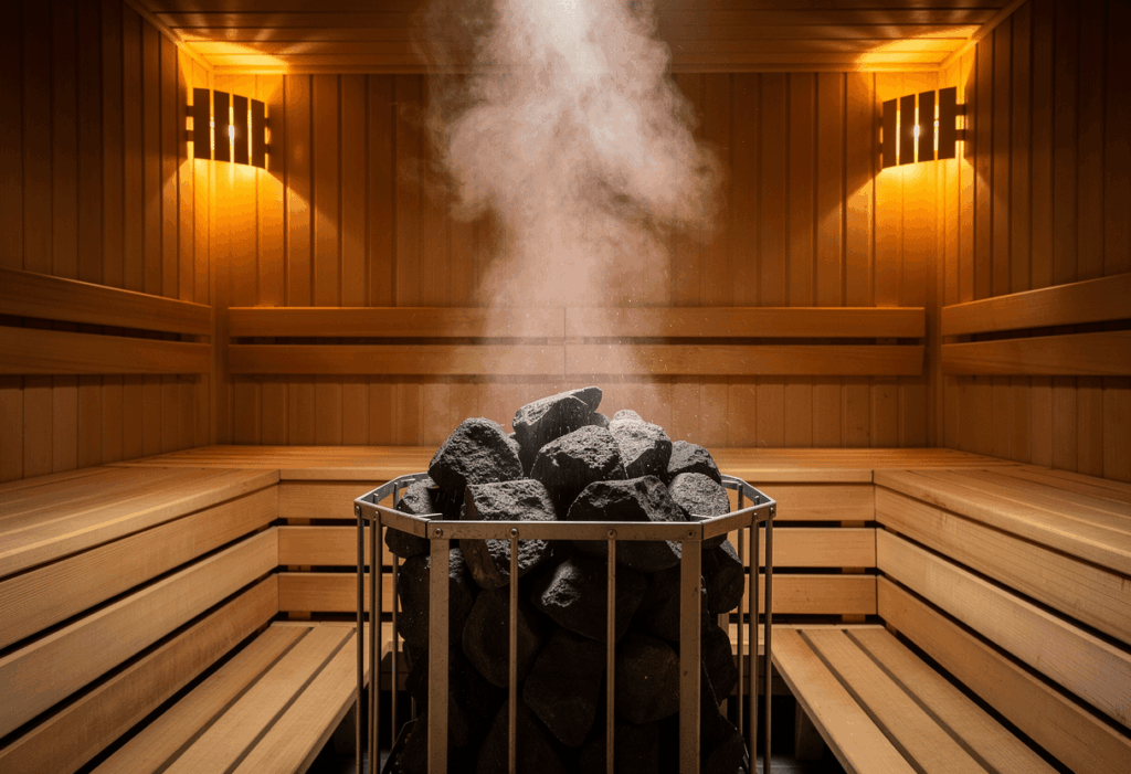 Une personne profitant des bienfaits du sauna