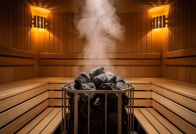 Une personne profitant des bienfaits du sauna