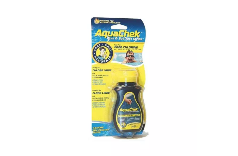 Aquachek Yellow bandelettes test piscine 4 en 1 chlore pH