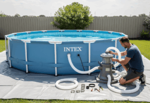 Installation complète de la pompe de piscine