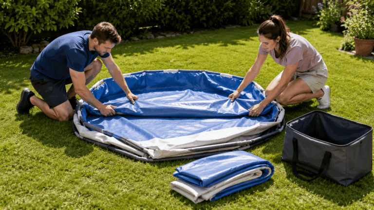 Plier correctement une piscine ronde